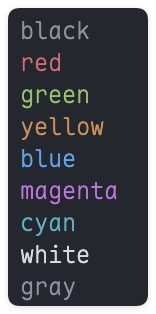 picocolors text colors
