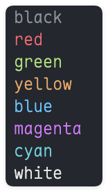 picocolors text colors